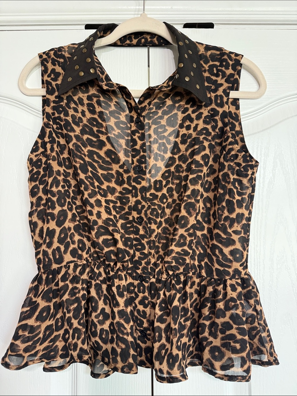 Material Girl Leopard Print Blouse in Brown and Black